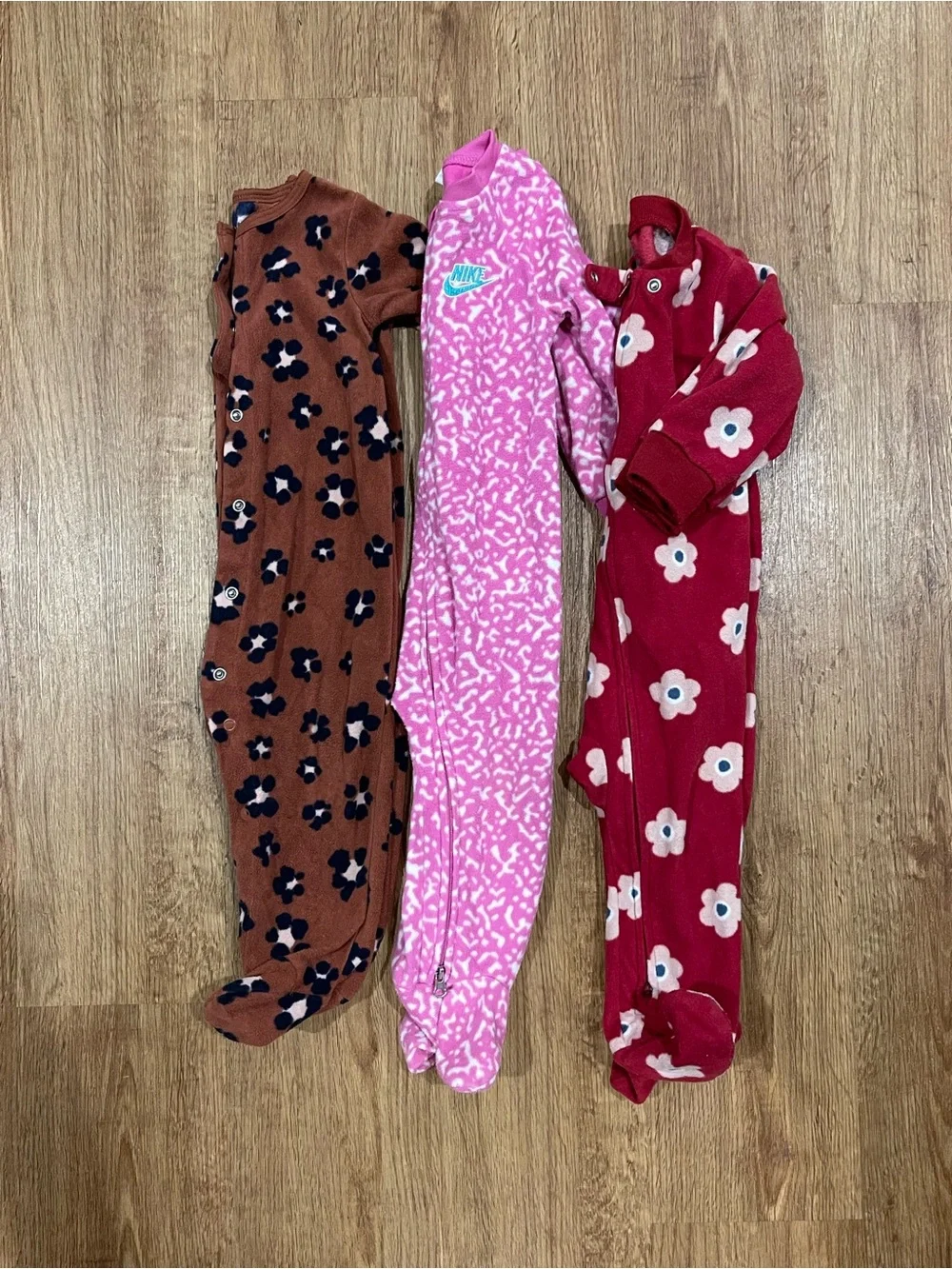 Carters and Nike Patterned One-Piece Footie Pajamas for 9 month girl